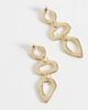 Accessorize Accessorize hammered cutout triple drop earrings in gold - 4