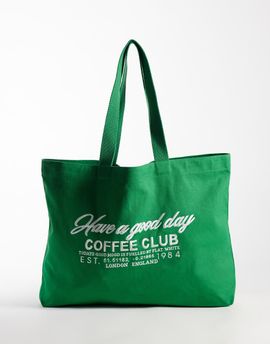Accessorize Accessorize have a good day shopper tote in green