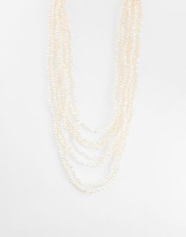 Accessorize Accessorize irregular faux pearl layered necklace-White