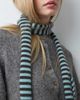 Accessorize Accessorize knit skinny scarf in brown & turquoise stripes - 4