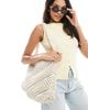 Accessorize Accessorize knitted oversized shoulder bag in ecru-White - 1