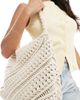 Accessorize Accessorize knitted oversized shoulder bag in ecru-White - 3