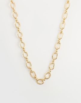 Accessorize Accessorize large oval links chain necklace in gold tone