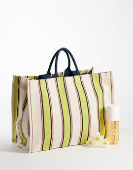 Accessorize Accessorize large striped beach tote in mutli-Multi
