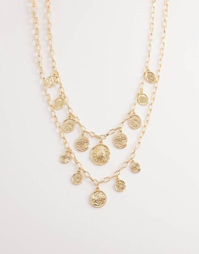 Accessorize Accessorize layered faux coin necklace in gold tone
