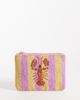 Accessorize Accessorize lobster striped beaded pouch purse in pink and yellow - 1