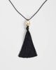 Accessorize Accessorize long tassel necklace in black - 1