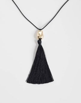 Accessorize Accessorize long tassel necklace in black