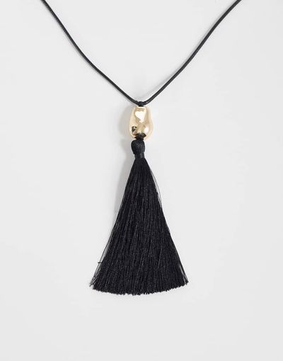 Accessorize Accessorize long tassel necklace in black
