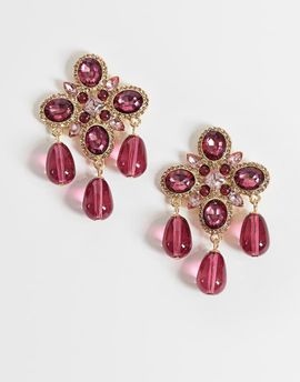 Accessorize Accessorize margot statement cross earring in purple