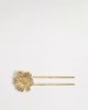 Accessorize Accessorize metal flower French hair pin in gold - 1