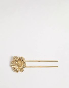 Accessorize Accessorize metal flower French hair pin in gold