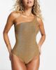 Accessorize Accessorize metallic one shoulder swimsuit in gold - 4