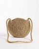 Accessorize Accessorize metallic raffia shell crossbody purse in gold - 3
