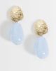 Accessorize Accessorize molten blue resin drop earrings in gold - 1