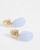 Accessorize Accessorize molten blue resin drop earrings in gold - 3