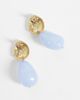 Accessorize Accessorize molten blue resin drop earrings in gold - 4