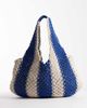 Accessorize Accessorize nautical striped macramé shoulder bag in blue and beige - 1