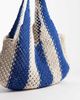 Accessorize Accessorize nautical striped macramé shoulder bag in blue and beige - 4