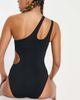 Accessorize Accessorize one shoulder cut out swimsuit in black - 2