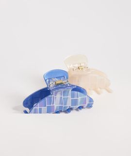 Accessorize Accessorize pack of 2 riviera resin hair claw clips in blue