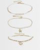 Accessorize Accessorize pack of 3 faux pearl and moonstone anklet in white - 1