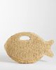 Accessorize Accessorize raffia fish clutch bag in beige-Neutral - 1