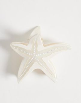 Accessorize Accessorize riviera star fish hair claw clip in cream-White