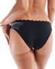 Accessorize Accessorize scallop high waist bikini bottoms in black - 2