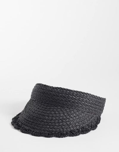 Accessorize Accessorize scallop visor hat in black