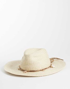 Accessorize Accessorize shell charm cowboy hat in white