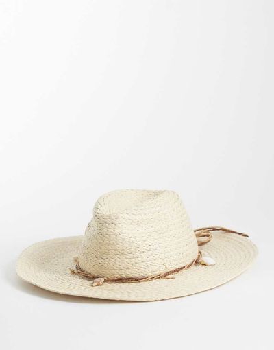 Accessorize Accessorize shell charm cowboy hat in white