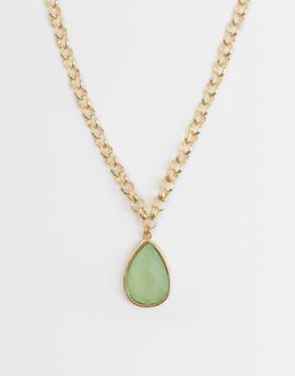 Accessorize Accessorize single faux gem pendant necklace in green