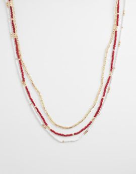 Accessorize Accessorize skinny beaded necklace in red