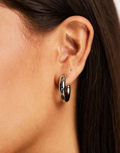 Accessorize Accessorize small chunky hoop earrings in silver
