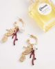 Accessorize Accessorize sophie seahorse charm hoop drop earrings in gold tone - 2