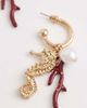 Accessorize Accessorize sophie seahorse charm hoop drop earrings in gold tone - 3
