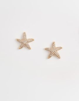Accessorize Accessorize sparkle starfish stud earrings in gold tone