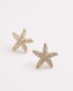 Accessorize Accessorize sparkle starfish stud earrings in gold tone - 3