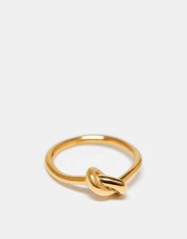 Accessorize Accessorize stainless steel knot ring in 14kt gold-plated
