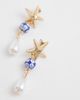 Accessorize Accessorize starfish beaded faux pearl drop earrings in gold tone - 3