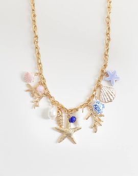 Accessorize Accessorize starfish charms maxi length necklace in multi