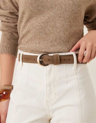 Accessorize Accessorize stitch detailing buckle belt in brown