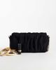 Accessorize Accessorize sueddette rouched shoulder bag in black - 2