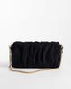 Accessorize Accessorize sueddette rouched shoulder bag in black - 4
