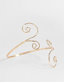 Accessorize Accessorize swirly arm cuff in gold tone