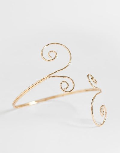 Accessorize Accessorize swirly arm cuff in gold tone