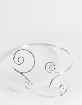 Accessorize Accessorize swirly arm cuff in silver tone