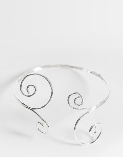Accessorize Accessorize swirly arm cuff in silver tone