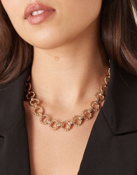 Accessorize Accessorize textured tbar chain necklace in gold